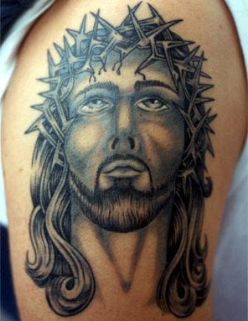 Jesus Tattoo On Shoulder