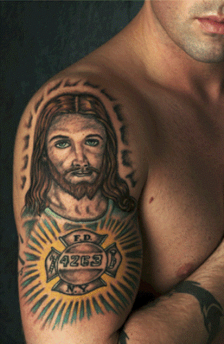 Superb Jesus Tattoo On Shoulder
