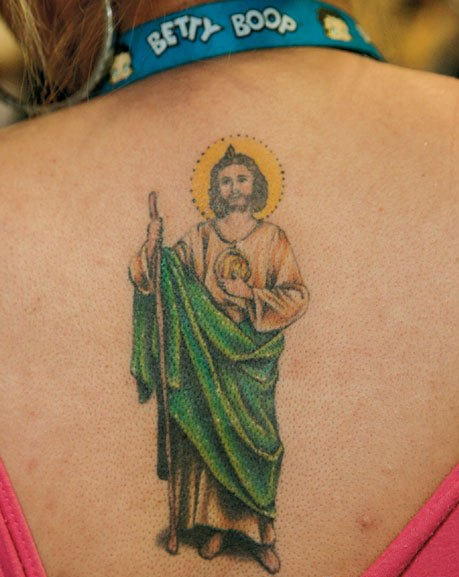 Kind Jesus Tattoo On Back