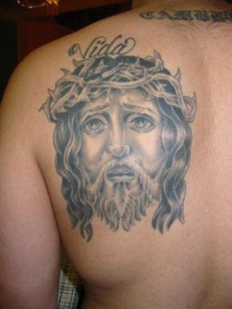 Jesus Tattoo On Back