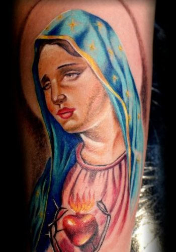 Sacred Heart Mary Tattoo