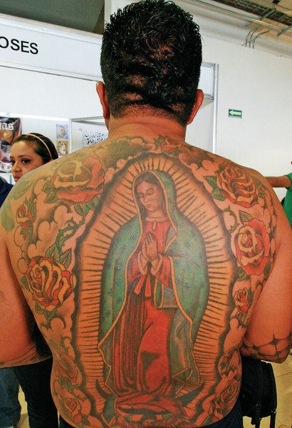 Marvelous Mary Tattoo On Back