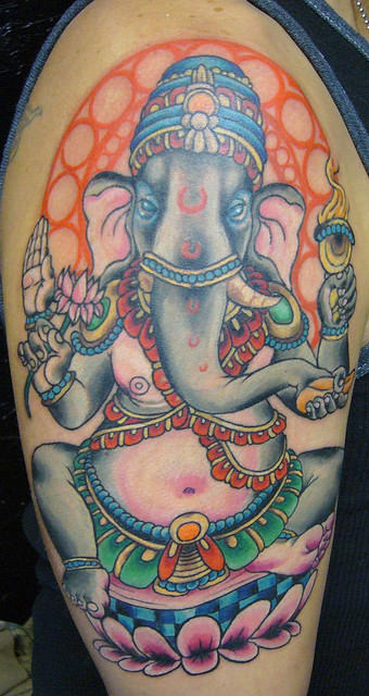 Admirable Ganesh Tattoo On Shoulder