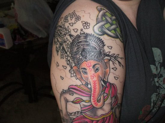 Wonderful Ganesh Tattoo On Shoulder