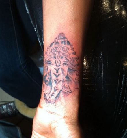 Ganesh Tattoo On Wrist