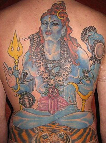 Huge Shivji Tattoo On Back