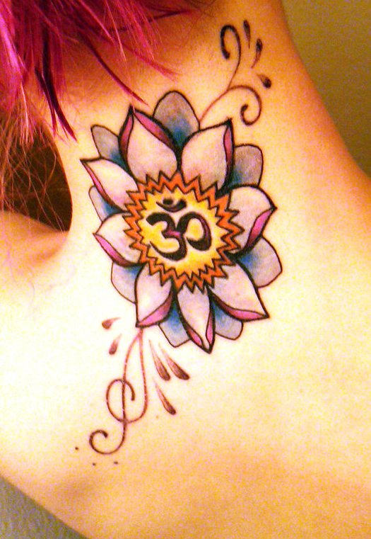 Flower Om Tattoo