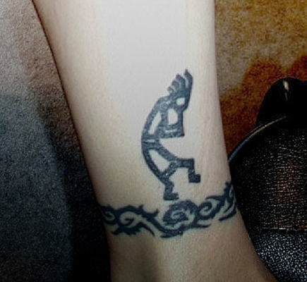 Kokopelli Band Tattoo On Ankle