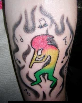 Colorful Kokopelli Tattoo