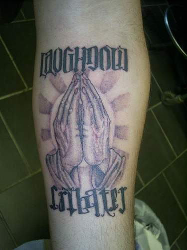 Praying Hands Tattoo On Arm