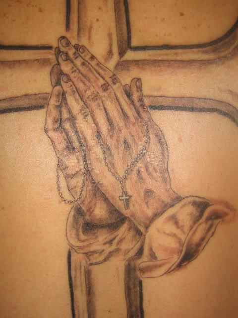 Pious Praying Hands Tattoo