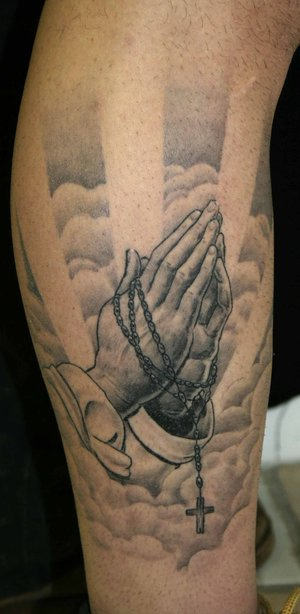 Lovely Praying Hands Tattoo