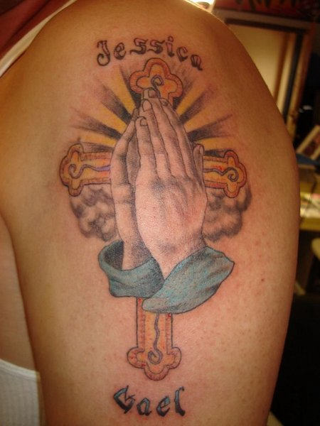 Praying Hands On Shoulder