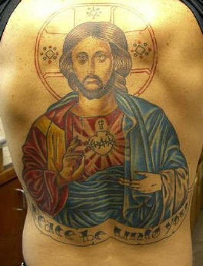 Jesus Christ Tattoo On Back