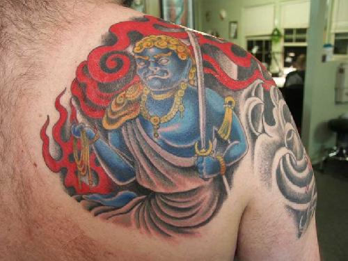 Religious Tattoo On Shoulder