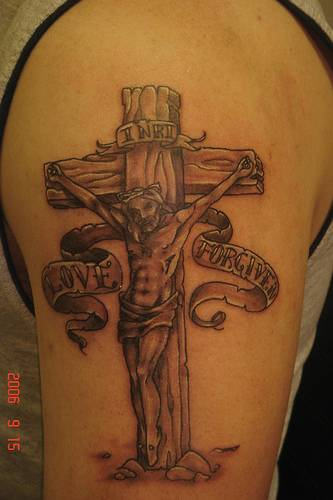 Jesus Tattoo On Shoulder