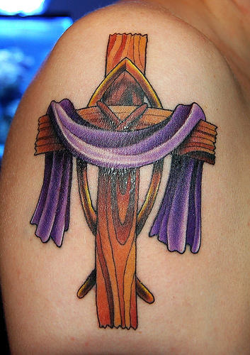 Cross Tattoo On Shoulder