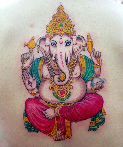 Beautiful Tattoo Of Shri Ganesh Ji