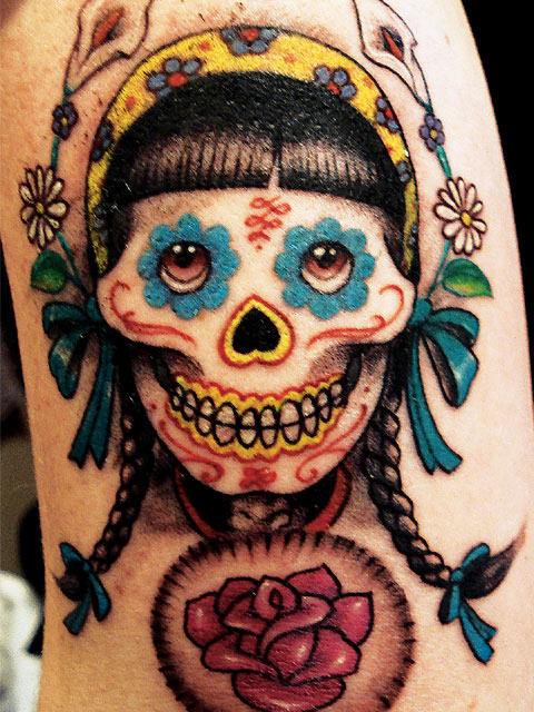 Dia De Los Little Girl Tattoo