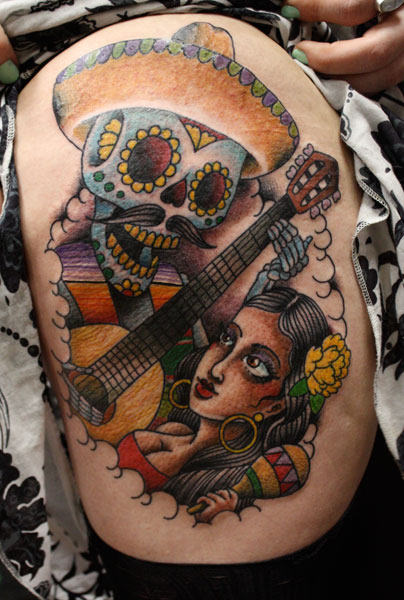Lovely Dia De Los Muertos Tattoo