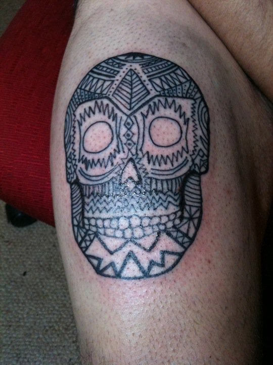Black Skull Dia De Los Tattoo