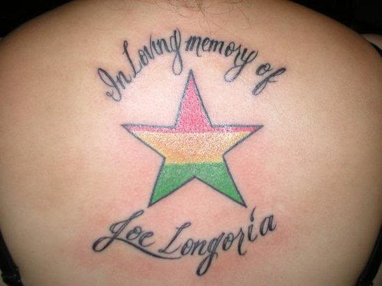 Memorial Star Tattoo On Back