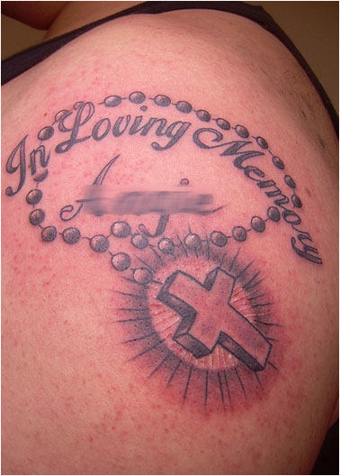 In Loving Memory Tattoo On Shoulder