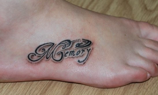 Sweet Memory Tattoo On Foot