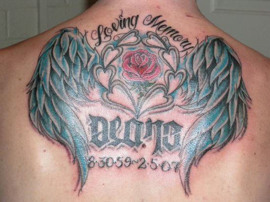 Loving Memory Tattoo On Back