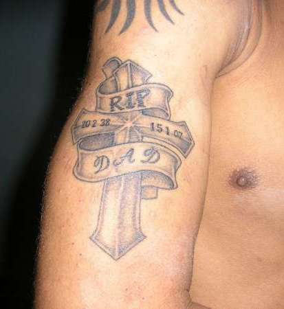 RIP Dad Tattoo On Shoulder