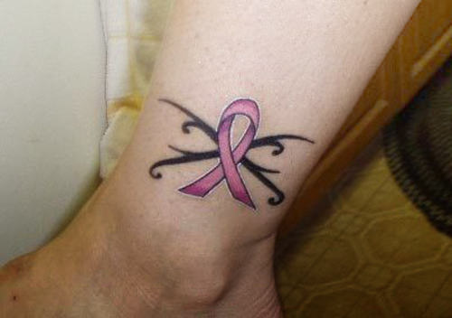 Ribbon Tattoo On Ankle