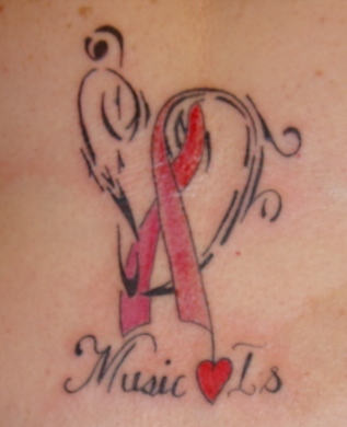 Musical Ribbon Tattoo