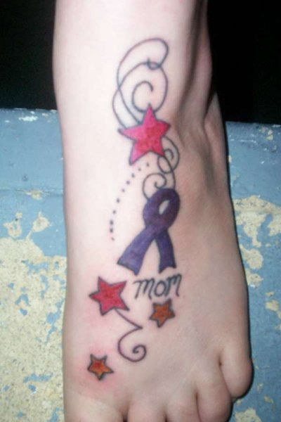 Mom Memorial Tattoo On Foot