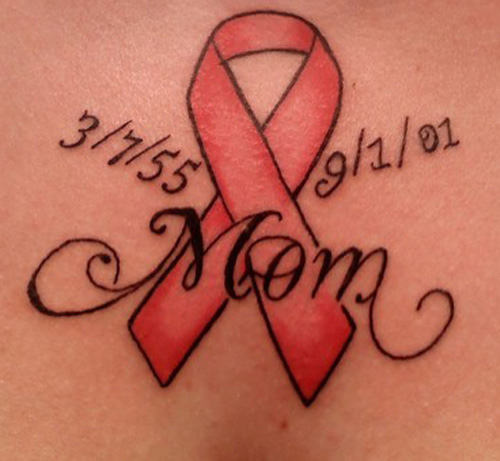 Memory Of Mom Ribbon Tattoo