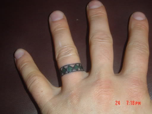 Cool Ring Tattoo On Finger