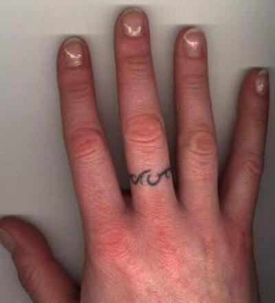 Simple Ring Tattoo On Finger
