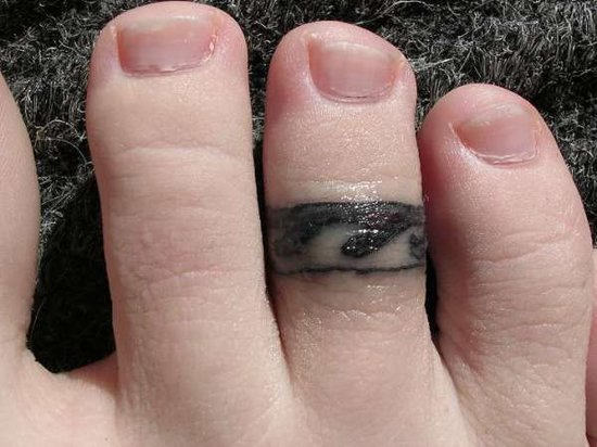 Ring Tattoo On A Toe