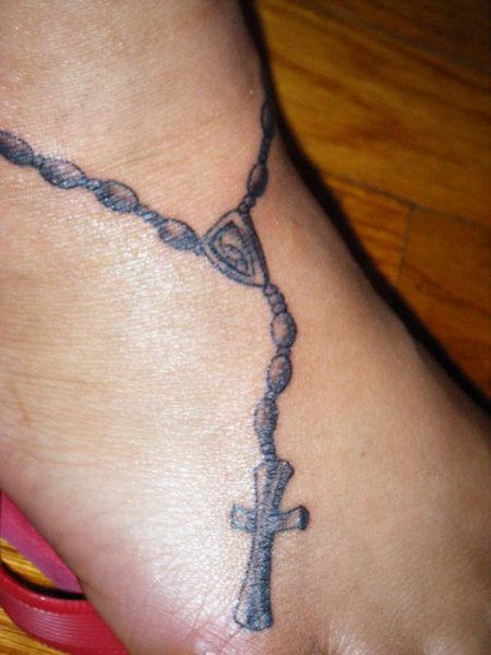 Rosary Tattoo on Foot