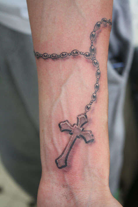 Lovely Rosary Tattoo On Arm