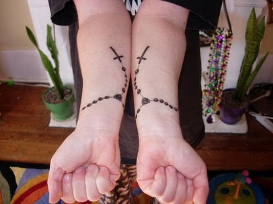 Rosary Tattoos On Arms