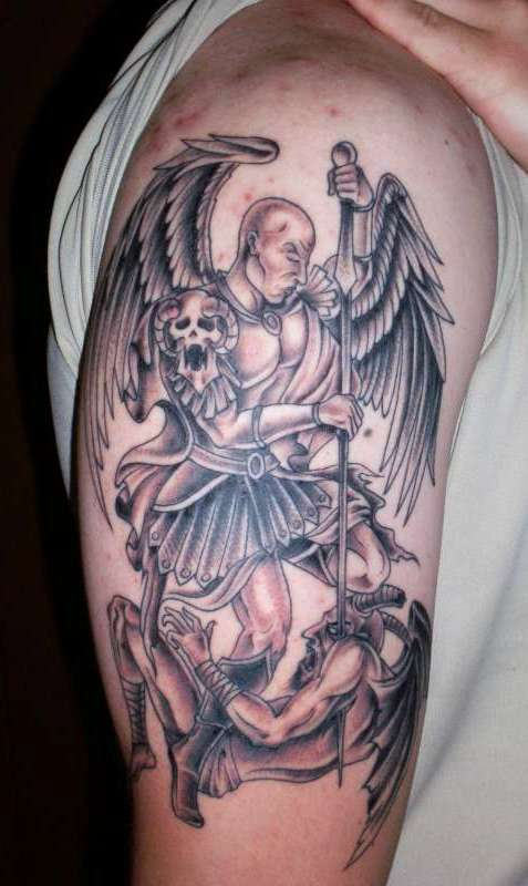 Likable Satan Tattoo On Shoulder