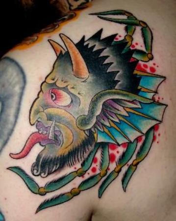 Satan Tattoo On Shoulder