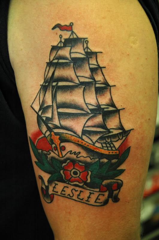 Ship Tattoo Design