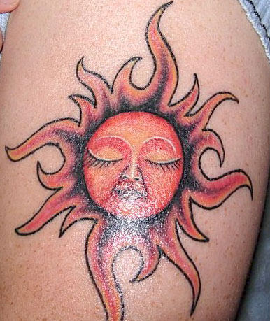 Colorful Sun Tattoo