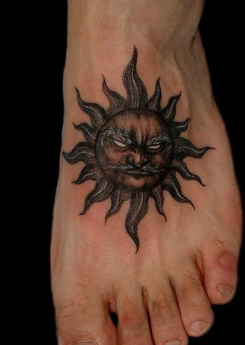 Sun Tattoo on Foot