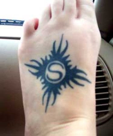 Sun Tattoo On Foot