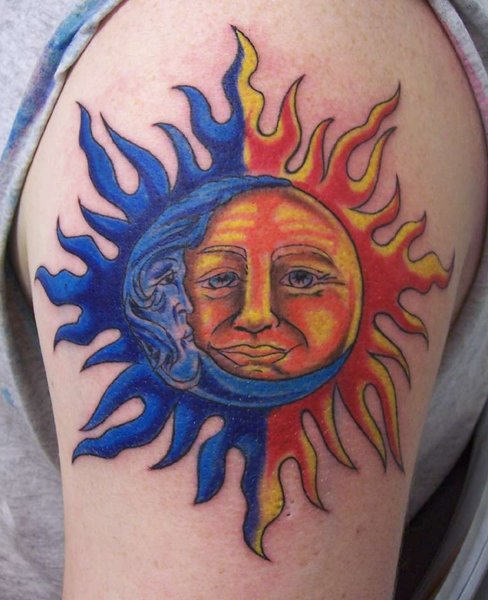 Graceful Taino Sun Tattoo