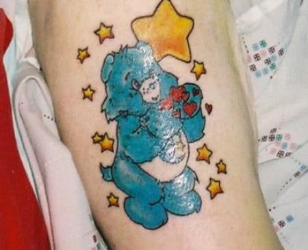 Blue Teddy Bear Tattoo