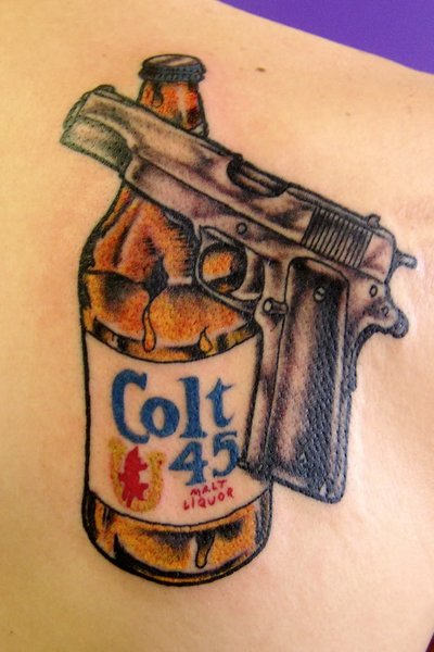 Colt 45 - Thug Tattoo Design