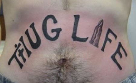 Thug Life Word Tattoo 